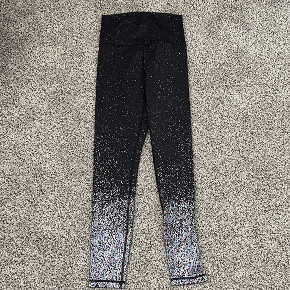 Zyia Active Pants - Zyia Luxe Black and Silver Sparkle Leggings